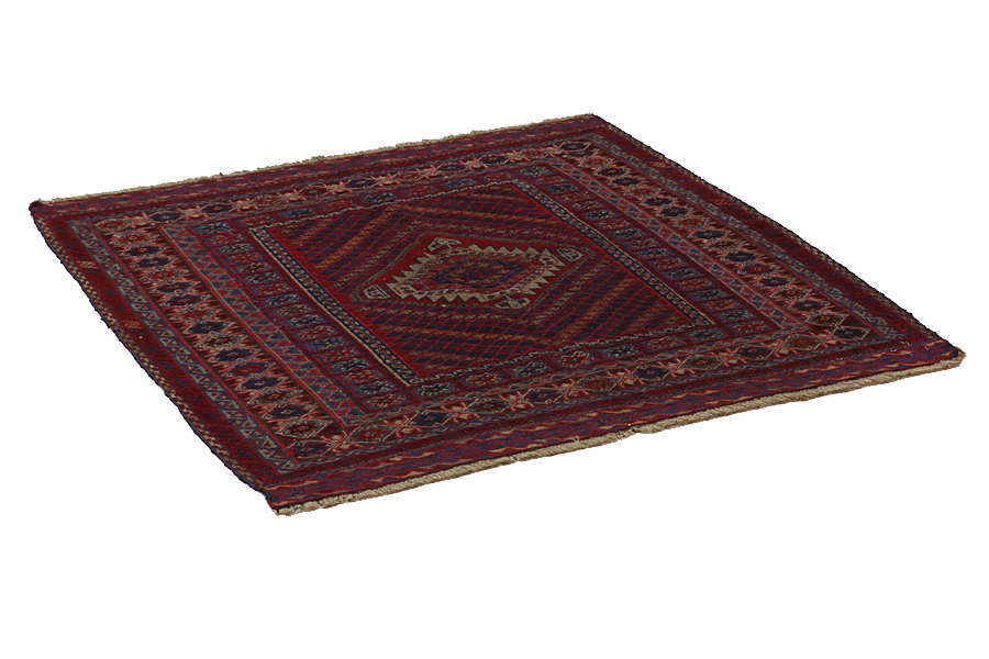 Kelim - Teppich - Turkaman 120x120 - Abbildung 1