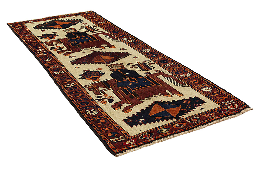Bakhtiari - Gabbeh Perser Teppich 344x127 - Abbildung 1