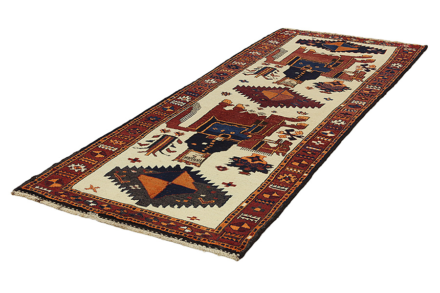 Bakhtiari - Gabbeh Perser Teppich 344x127 - Abbildung 2